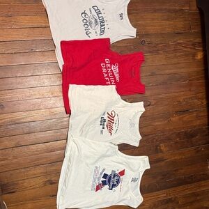 Womens Graphic Crop Tank Tops - Red and White